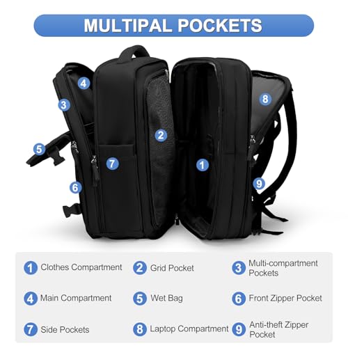 coofay Expandable Travel Backpack