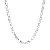 5mm .925 Sterling Silver Flat Mariner Link Anchor Chain Necklace (22')