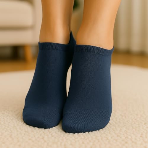 Image of Socks For Women | Cotton Anti-Skid Ankle length Socks for Gym, Yoga, jogging and running | Free Size | Pack of 3 Pairs, Multicolor