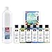 Produktbild Pouring Medium Acrylfarben Set (Ocean Dreams + 1 Liter Pouring Medium Acryl) für Leinwand & Staffelei. Geeignet als Gieß-Farbe für Puddle-Pouring Dirty-Pouring Flip Cup. Gieß-Farbe, Pouring-Farbe