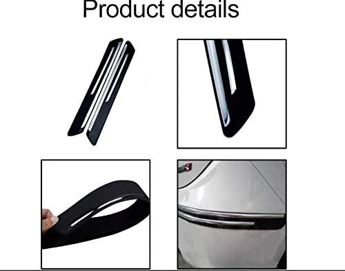 Image of LakhanPal Car Bumper Protector Guard with Double Chrome Strips 4Pcs - (Black) (for All Cars)