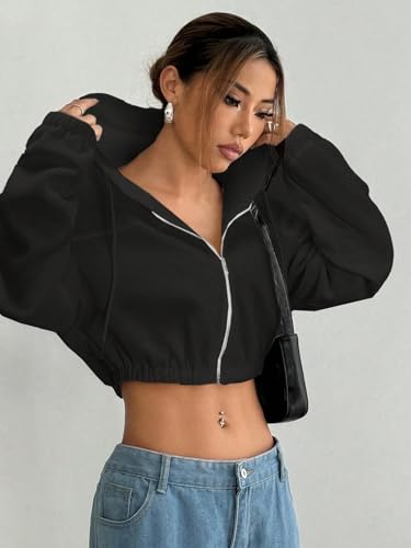 Chic Black Womens Casual Coat: The Perfect Zip-Up for Fall and Winter Adventures (X-Small) - Image 5