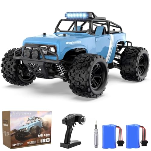 Image of Jet RoyOff-Road Remote Control Car, 2.4GHz 25 MPH 4WD All-Terrain Electric Hobby Remote Control Car, High-Speed Crawler Waterproof Toy Car with 2 Batteries (RC Truck, 40 KM /H High Speed)