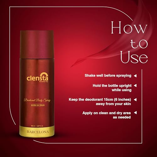 Image of Clensta Barcelona Deodorant for Men 150ml Pack of 3 Body Spray Long Lasting | All Day Freshness | Born in Spain
