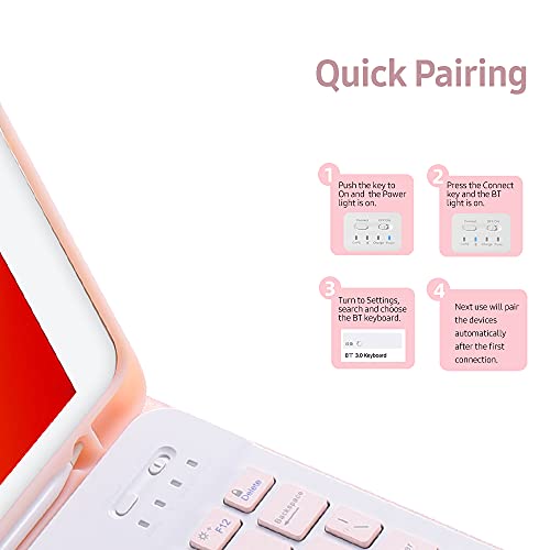 Domary Capa de teclado BT destacável com slot de caneta elástica compatível com iPad Pro11 2018/2020