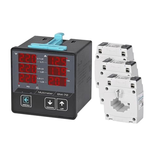 Multimètre numérique triphasé EM-72 avec 3CT 1000A pour mesure tension intensité