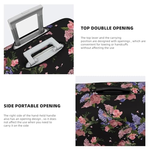 Bouquet Print Luggage Covers For Suitcase,Elastic Washable & Stretchable Suitcase Covers For Luggage, Anti-Scratch - Fits 18-32 Inch Luggage-No Luggage Included3