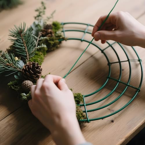 image for Thealyn 12 Pack 10'' Metal Wreath Frame Wire Wreath Rings for Christma