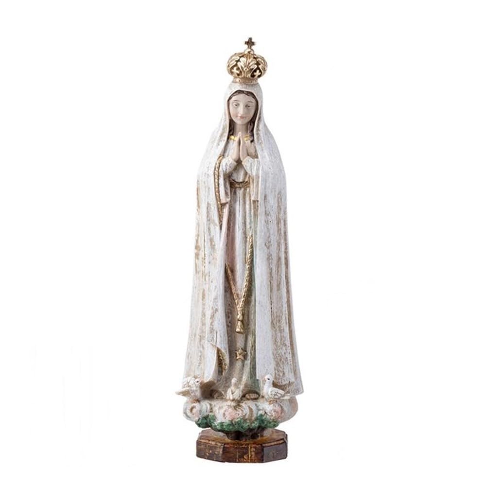 Virgen de Fátima Figura 30 cm. Escultura Detalle peana