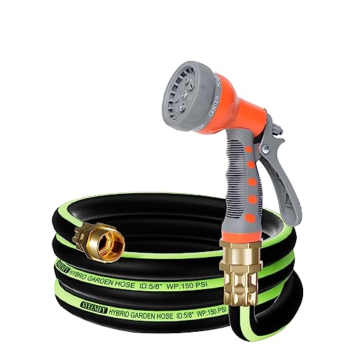 SYEENIFY Kink Free Garden Hose 10ft 5/8', Heavy Duty...