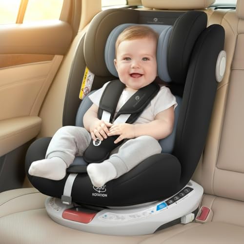 Image of StarAndDaisy Car Seat for Baby 0 to 12 Years /Baby Car Seat with ISOFIX / 360 Rotation, 5-Point Safety Belt / 3 Level Reclining / Multi Level Hight Adjustment / Convertible Car Seat for Comfort & Safety - Pink
