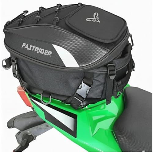 Mochila Baú Bagageiro Moto Expansivo 37L + Capa Proteção À Prova D'água Para Motocicletas (Cinza)