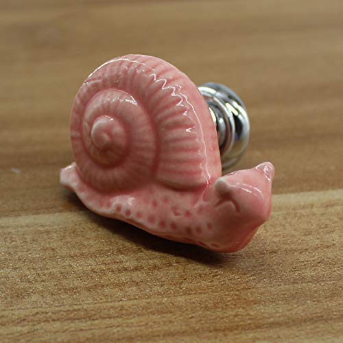 Zerniple Pink Ceramic Handle Pull Door knobs Cabinet Handles for Children's Room (8 Pieces) - Image 2