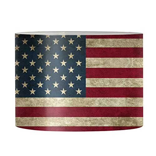 ZDCUSTOM American Flag Print Table Lamp Shade Well Constructed Drum Lampshade Independence Day, Replacement Lamp Shade Hand Crafted Lampshades Cover Large