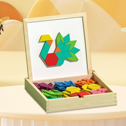 Puzzle de formes géométriques en bois pour motricité fine et logique