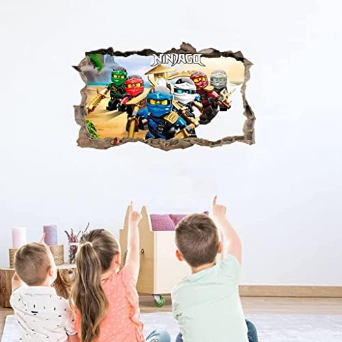 Ninjago Smashed Wall Sticker Decal Home Decor Art Mural, Ninjago Wall Decal for Home Nursery Decoration