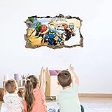 Ninjago Smashed Wall Sticker Decal Home Decor Art Mural, Ninjago Wall Decal for Home Nursery Decoration