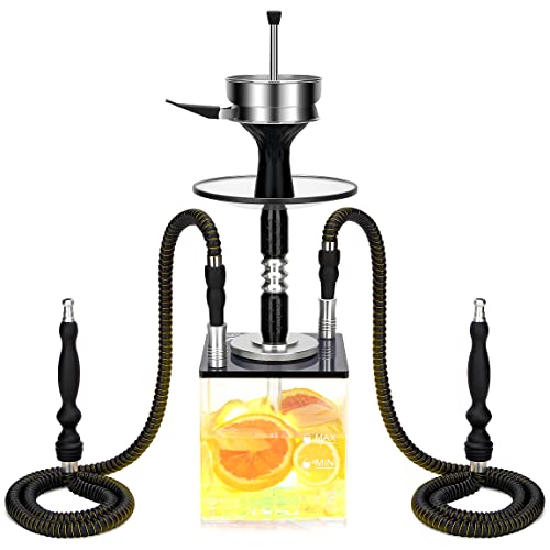 Shisha Sets - Updated Four Penghu-Glance Hookahs Including Vulcan Hmd Silicone Phunnel Bowl Clamp Remote Led Big Smoke Light | Wire Tube Coal Carbon Convenient And Clean Two Pipe Insulation To Enjoy #TOP1