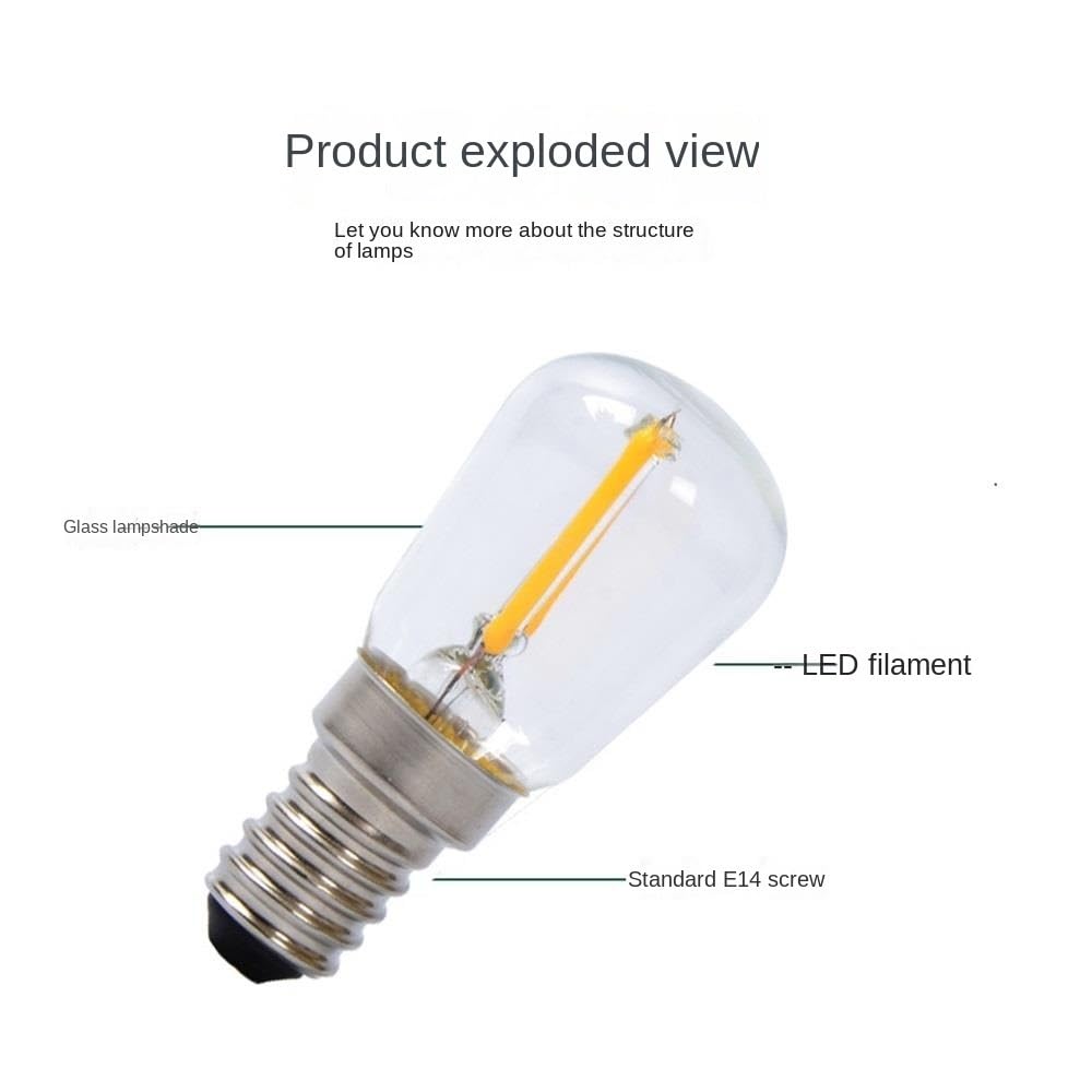 AGIPS FARMACEUTICI Jiaxu luci ad Ampio voltaggio 20 pz/Lotto E14 T24 Filamento 2W LED Lampada da Frigorifero LED Filamento Lampadina di Ricambio Lampada Alogena Lampadine per la casa