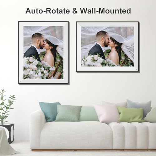 Image of Large Digital Photo Frame 16.2 inch-Digital-Picture-Frame - 32GB Dual-WiFi Digital Frame, No Touch Screen, Slideshow, Load Photo Video from Phone via APP Email, Free Cloud Storage, Gifts for Mom Dad