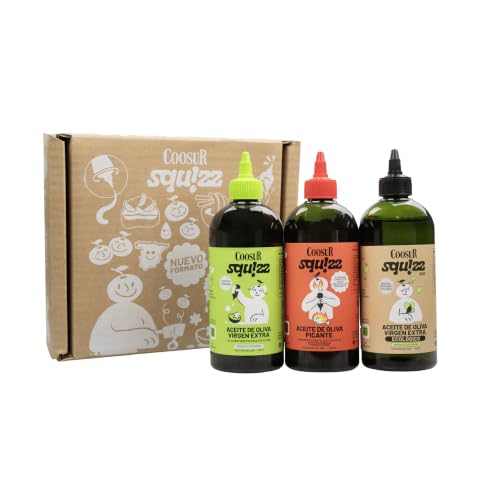 COOSUR Squizz Aceite de Oliva Cosecha Temprana, Eco y Picante, Pack 3 x 500 ml