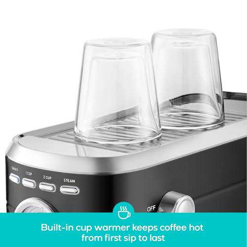 CASABREWS CM5418 Espresso Machine 20 Bar, Stainless Steel Espresso Maker with Milk Frother Steam Wand, Compact Cappuccino Machine for Home, Espresso Coffee Machine with Removable Water Tank, Black