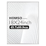 Homso 18x24 Aluminum Poster Picture Frame in Silver, with Thin Metal Edges and Polished Plexiglass f