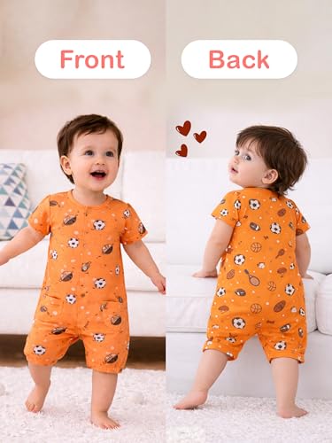 Image of Kidbea Cotton Baby Romper | Cute Printed Bodysuit Infant Kids Casual Wear