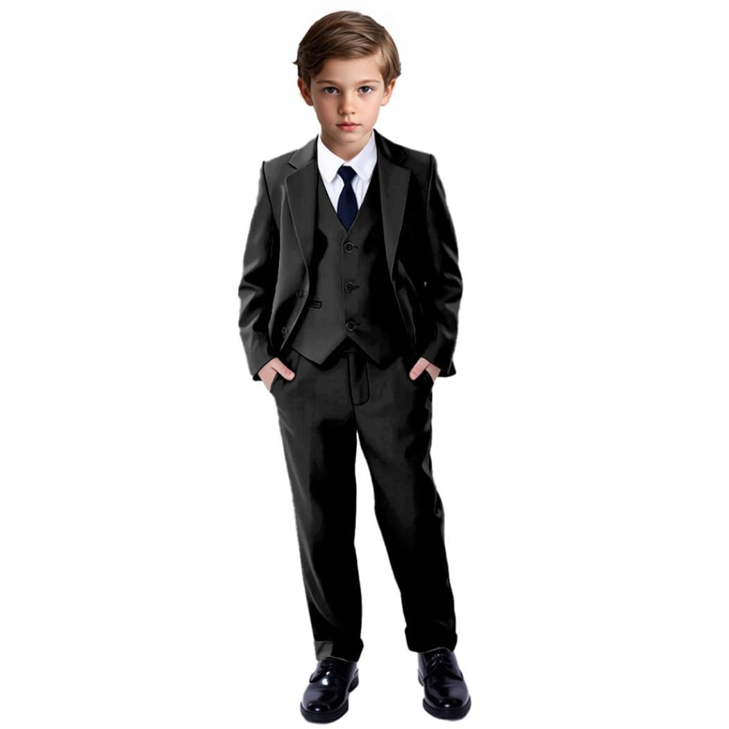 Jungen Anzug 3 Stück Jungen Anzug Jungen Smoking Anzug Verstellbare Taille für Kleinkind Teenager Junge Kommunion Hochzeit Kinder Anzug