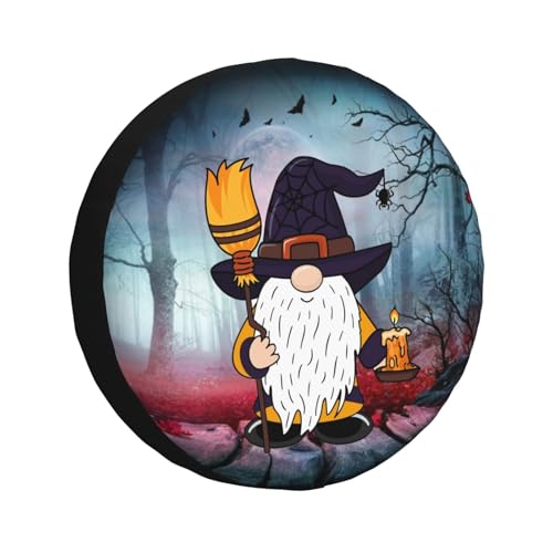 Image of Halloween Gnome Spare Tire Cover Weatherproof Universal Halloween Decorations Wheel Protectors Wheel Covers for Rv Camper Travel Trailer SUV Truck 17 Inch