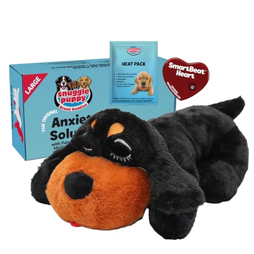 Image of Snuggle Puppy Heartbeat Toy (Large), Breed Buddies Rottweiler | Calming, crate training comfort, heat pack, new puppy essentials, first nights, sleep, large breeds 70 lbs plus