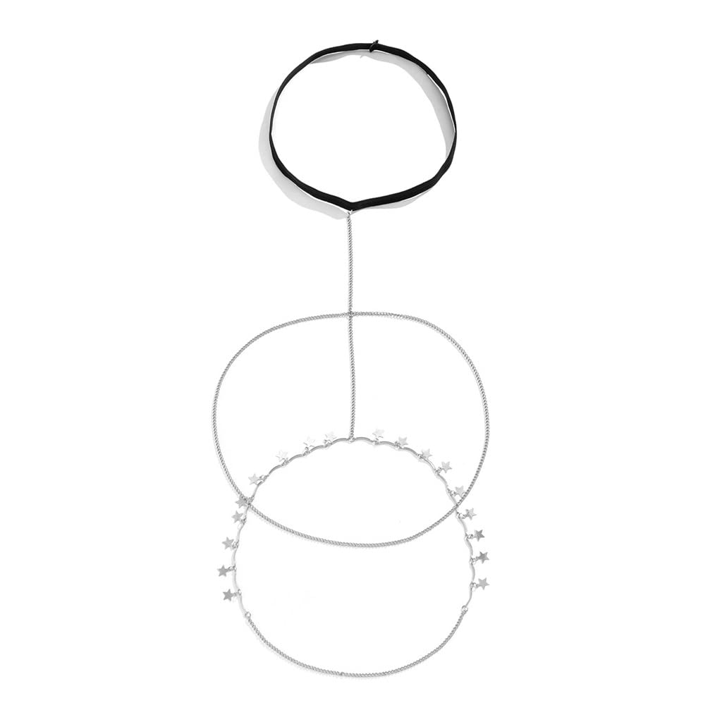 Sexy elastische Gürtel-Beinkette für Frauen Quaste lange Oberschenkelkette Abschlussball Party Körperschmuck (Farbe: C, Größe: 2 Stück) (F 2 Stück)