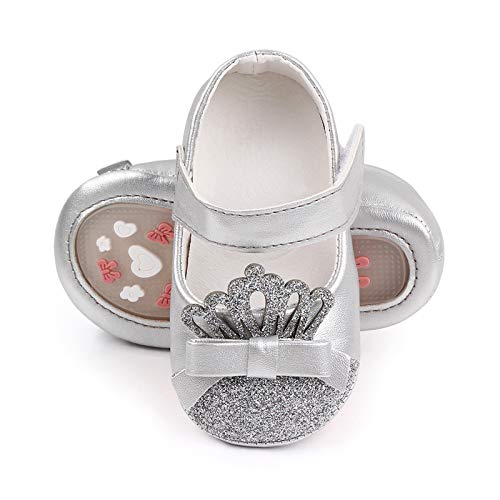 Kids Slip on Shoes Kids Shoe First Crown Soft Leather Girls Walking Toddler Princess Dress Shoes Size 5 Girls4