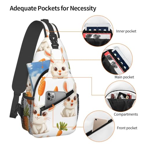 Bolso Cruzado Cute Bunny Carrot para Mujeres y Hombres miniatura 4