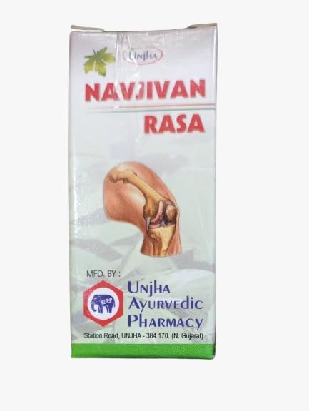 Unjha's Navjivan Rasa 80 (40 * 2) Tablets - Ayurvedic Health Supplement for Rejuvenation, Vitality, and Immune Support