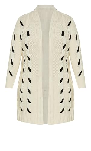 Image of AVEOLOGY Women's Plus Size Cardi Lacey Cable