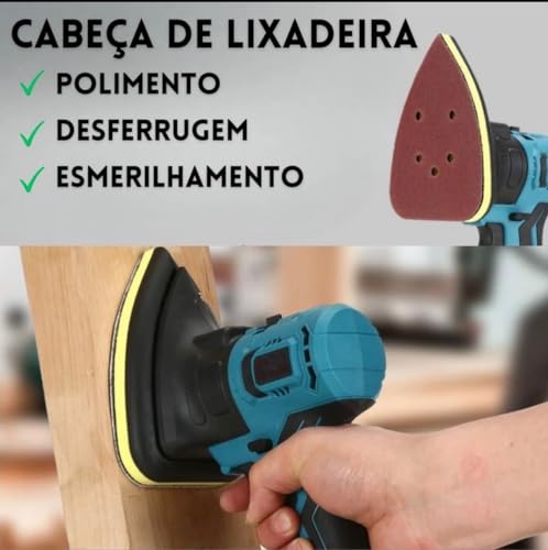 Kit Multifuncional 8 em 1 Furadeira Parafusadeira Serra Lixadeira Motosserra Cerra alternativa Chave