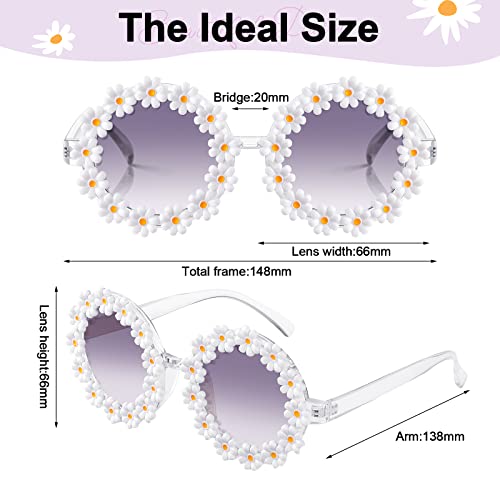 4 Packs Daisy Flower Sunglasses Daisy Shape Round Glasses Novel Floral Party Sunglasses Eyewear for Women4
