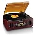 Produktbild Lenco Classic Phono TT-43 Bluetooth Plattenspieler - Retro Plattenspieler mit Lautsprechern - 3 Geschwindigkeiten - FM-Radio - AUX und RCA - Staubschutzkappe - Walnuss, TT-43WA
