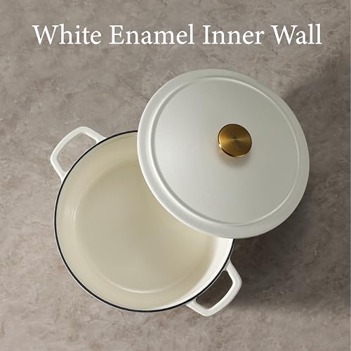 image for CAROTE 5QT Enameled Cast Iron Dutch Oven Pot with Lid, Heavy-Duty Dutc