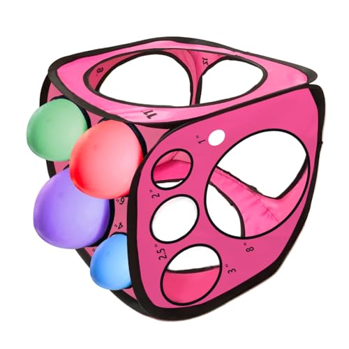 Image of Worown 14 Sizes Balloon Sizer Cube Box 1 inch - 12 inch, Collapsible Balloons Measurement Tool，14 Holes Balloon Sizing Box for Making Balloons Arches & Columns, Assembly Free (Red)