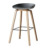 Estilo nórdico: taburetes de bar mejorados, elegante diseño circular, plástico PP (superficie de la silla), madera de haya laminada (estructura de la silla), pintura en aerosol de hierro (pedal).