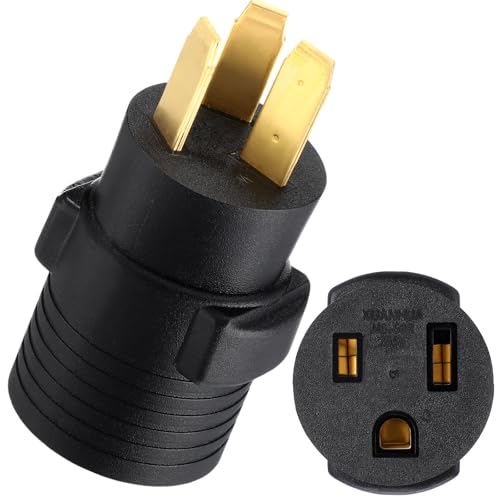 Kanayu NEMA 10-50P to 6-50R 50Amp Welder Adapter 50 Amp 3 Prong Oven Stove or Ranges Male Plug to 3 Prong Welder Female Receptacle Welding Plasma Cutters Power Cord Adapter(Black)