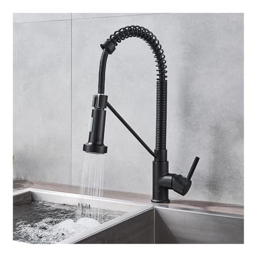Robinet de cuisine avec pulvérisateur pull down mitigeur noir LWX