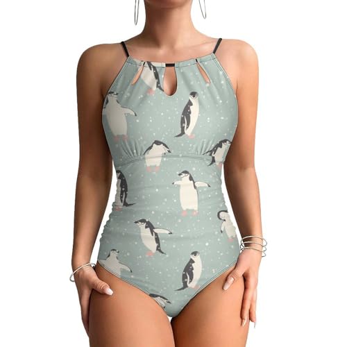 Maillots de bain une pièce femme contrôle ventre pingouin monokini