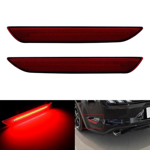 Feux de réflecteur de pare-chocs arrière lentille rouge accessoires auto pour Mustang - 8