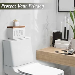 DRASTAR Tampon Holder for Bathroom, Feminine Product Organizer, Pad Organize Case with hinged lid, Shark Week Tampon Storage, Lady Stuff Box for Bathroom Accessories DRASTAR Tampon Holder for Bathroom Feminine Product Organizer Pad Organize Case with hinged lid Shark Week Tampon Storage Lady Stuff Box for Bathroom Accessories