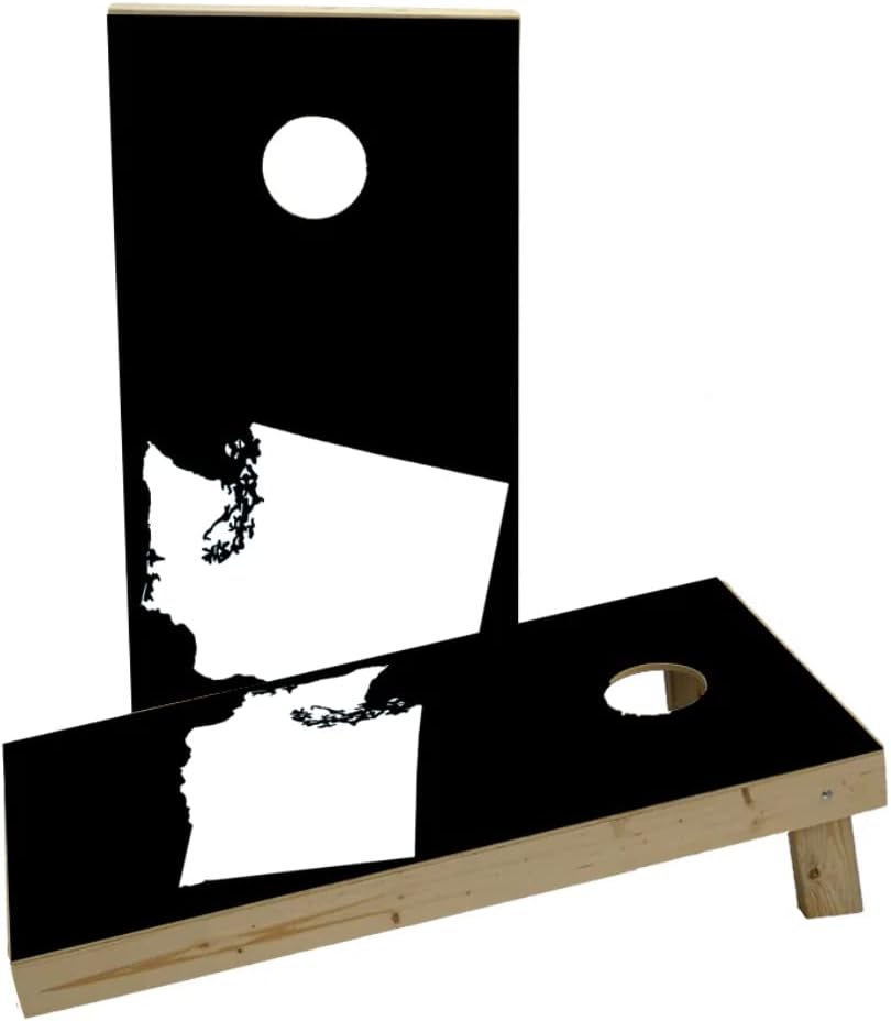 Black Washington Theme Custom Cornhole Board Game Set