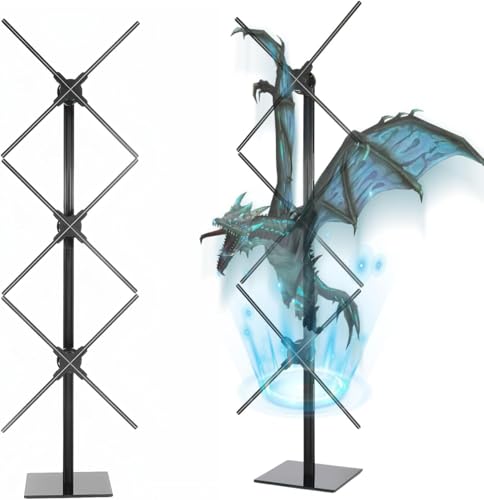 Image of Missyou 3D Hologram Fan Stand for Exhibition Display - Vertical 3-Unit Splicing Bracket Fits 56/65/70cm Projectors - Heavy Duty Metal Wall Structure - Tech Gift for Festivals (Fans Not Included)