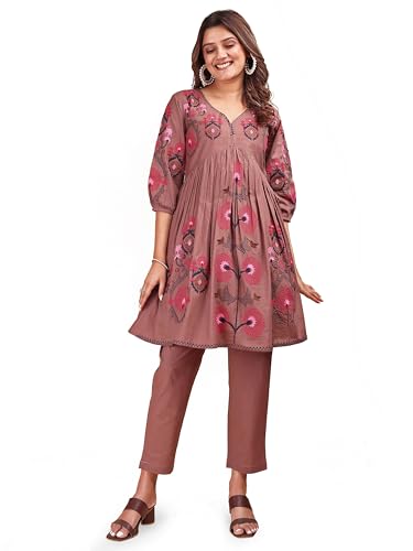 Image of Womanista Women Coord Set | Embroidered Set | Pure Cotton Coords | Stylish 2 pcs Outfits